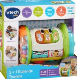 Vtech - Baby 2-I-1 Rullende Tromme - Aktivitetslegetøj - Dansk