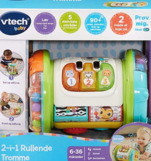 Vtech - Baby 2-I-1 Rullende Tromme - Aktivitetslegetøj - Dansk