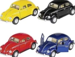 Vw Boble Modelbil + Klassisk Pull-Back I - Goki - Assorteret