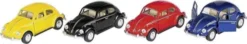 Vw Boble Modelbil + Klassisk Pull-Back I - Goki - Assorteret