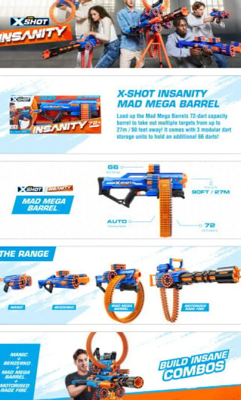 X-Shot - Insanity Berzerko Gun - 48 Skud