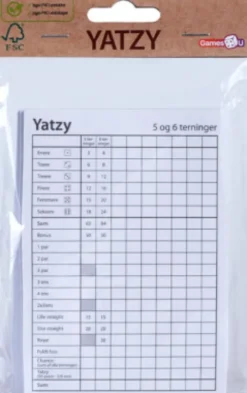 Yatzy Blok - 3 Stk