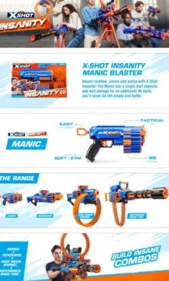 Zuru X Shot - Gun - Insanity Series 1 - Manic - 24 Skud