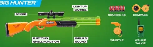 Zuru X-Shot - Shotgun, Kikkert, Walkie-Talkie, Kompas Og Fløjte